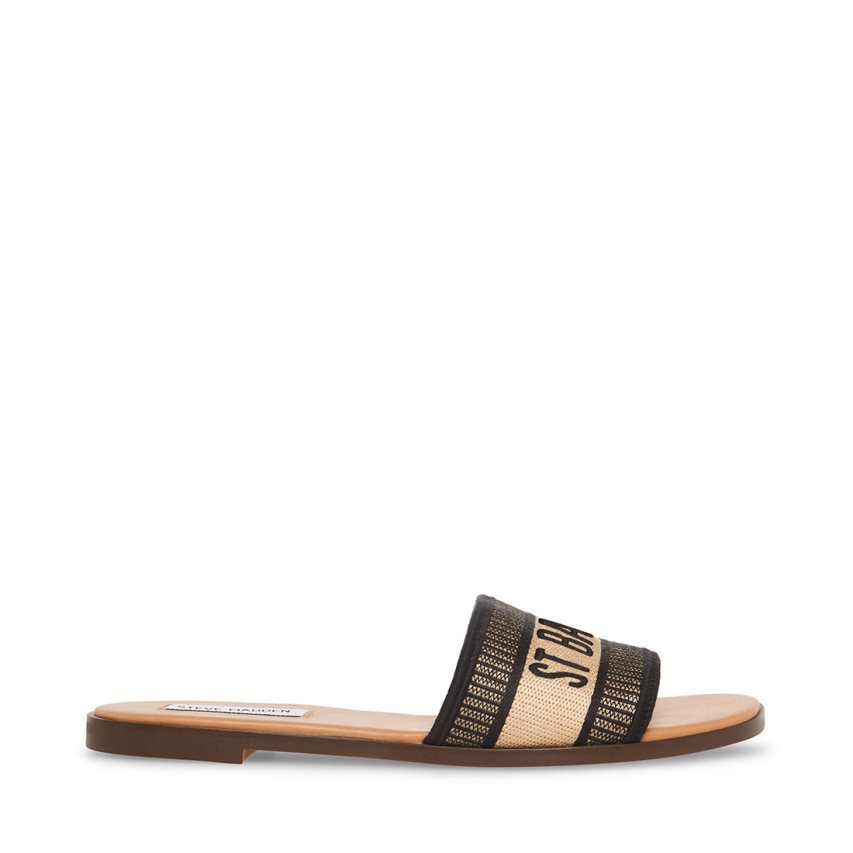 Black Steve Madden Knox Women's Slides | PH 7502TCJ